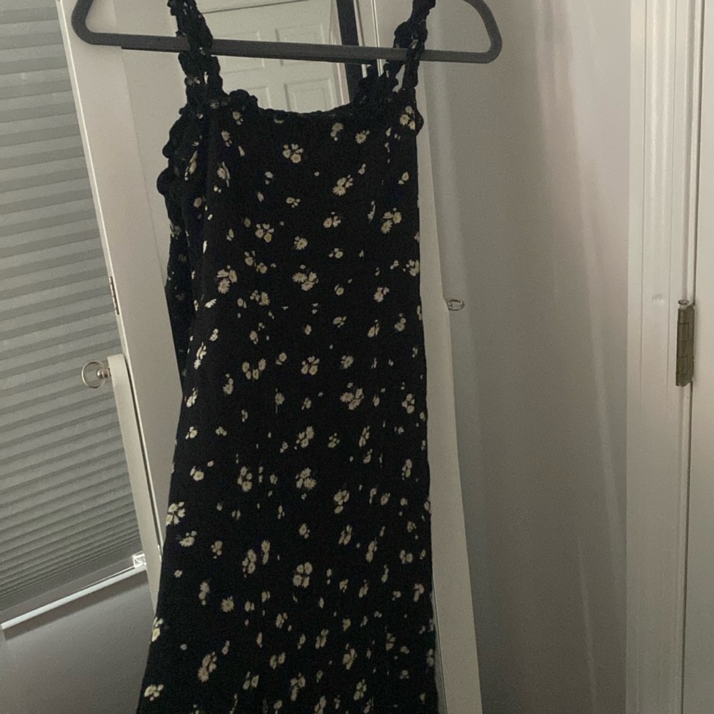 Black Maxi Dress with Daisies